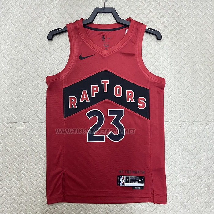 Camiseta Fred Vanvleet NO 23 Toronto Raptors Icon 2022-23 Rojo